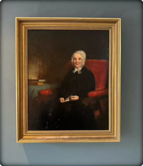 19th Century Oil Painting ‘Portrait of an Elderly Lady’