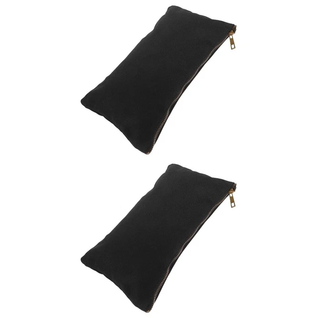 2 Count Zippered Cloth Pouch Canvas Tool Bag Waterproof Zipper Storage Bag