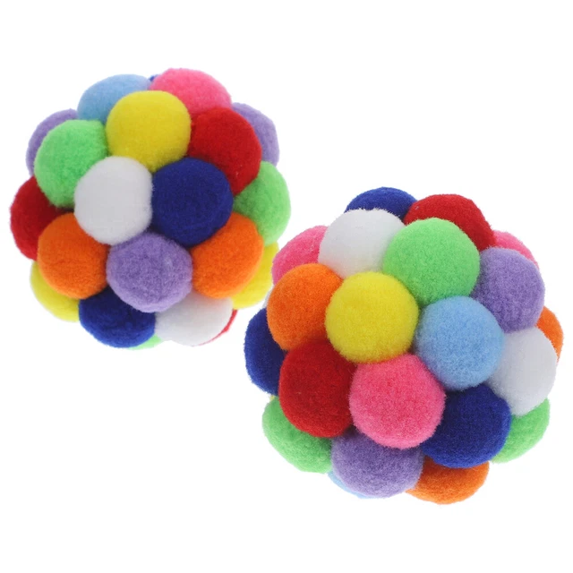2 Pcs Kitten Bell Toy Plush Plush Dreadfuls Cat Self Diversion Toy