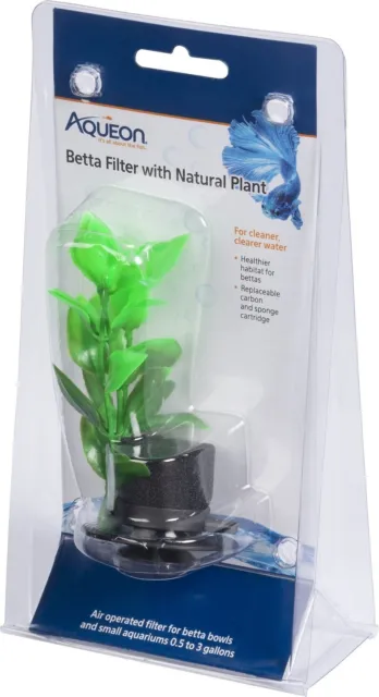 Aqueon Betta Filter with Natural Plant, One Size - Free Shipping