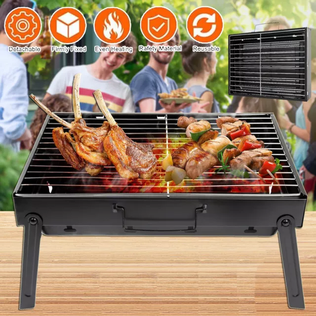 Outdoor Holzkohlegrill Klappgrill Camping Picknickgrill Edelstahl Barbecue Grill