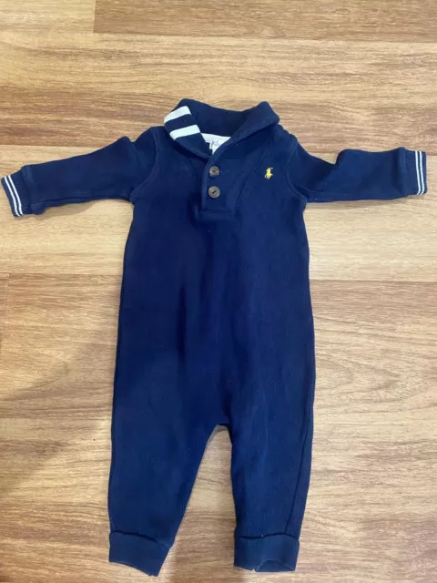 baby ralph lauren, 6 Months, Navy Romper