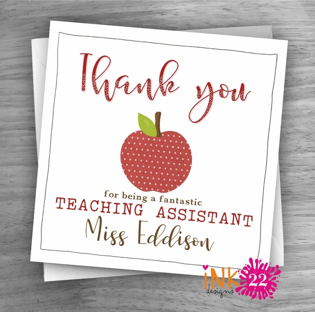 PERSONALISED THANK YOU Teacher card Teaching Assistant Nursery School W £2.99 PicClick UK
