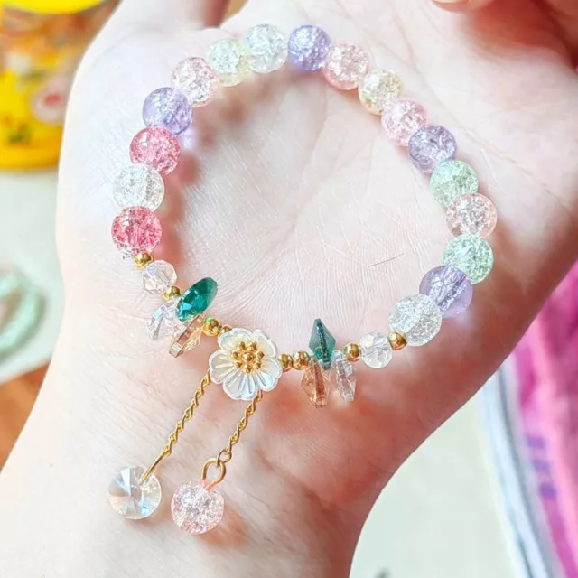 Fashion Crystal Daisy Flower Bracelet Women Girl Bangle Jewelry Birthday Gift