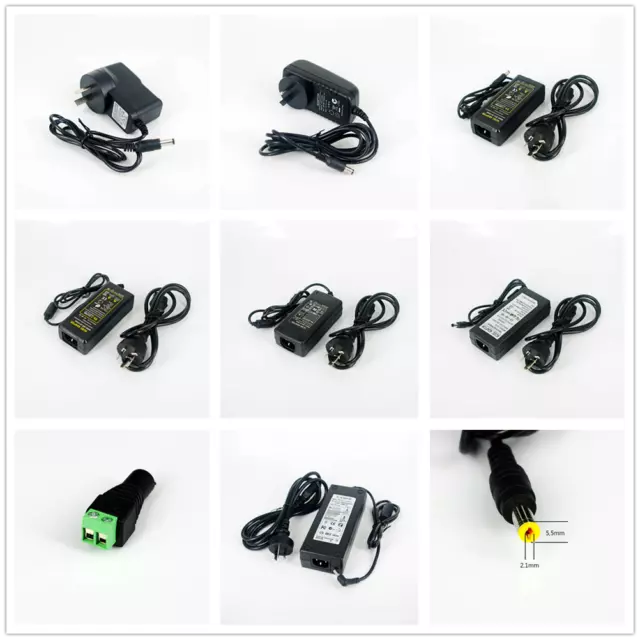 12V 1A-15A 12-180W DC Power Supply Adapter LED Strip Light CCTV Security Camera