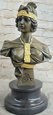 Artisian Bronze Sculpture Art Figure Maiden Bust By Frenc Nouveau Home Deco Deal
