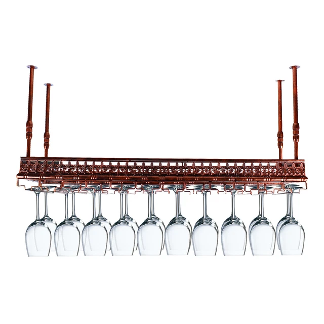 CEILINGMOUNTED 48 GOBLET Bar Wine Rack Wine Glass Hanging Shelf