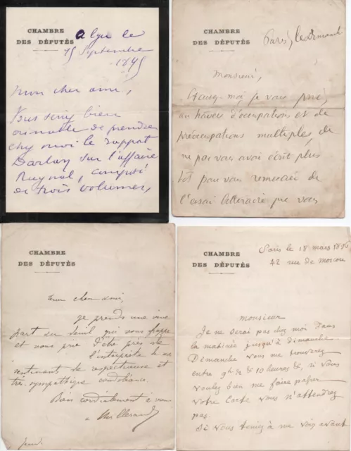 Lot De 9 Lettres A En-Tete De La Chambre Des Deputes Et Senat 1872/1874