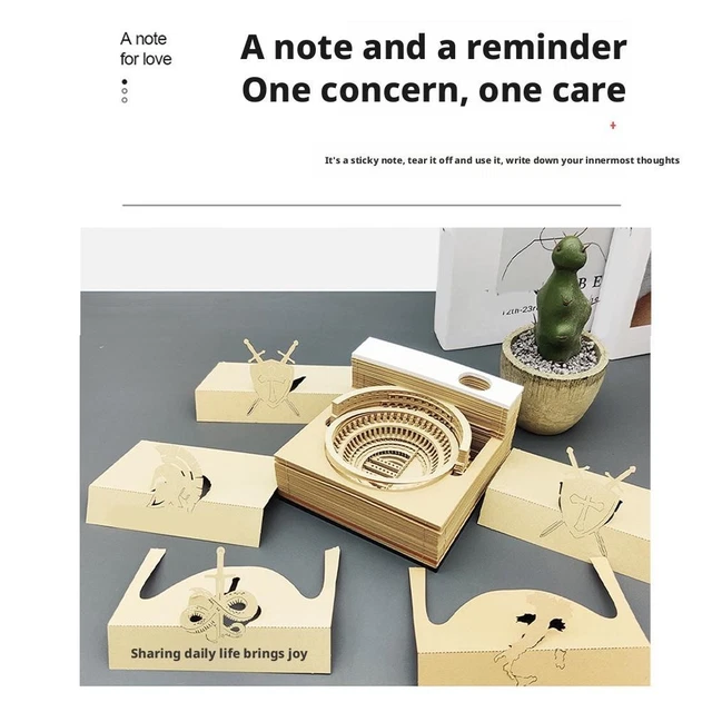3D CALENDAR 2026, Tear Away Carving M emo Pad, Paper Notepad Art ...