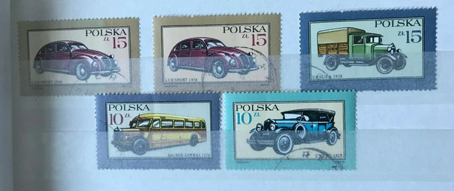 Polen 1987 Lot Automobile alt und neu gestempelt