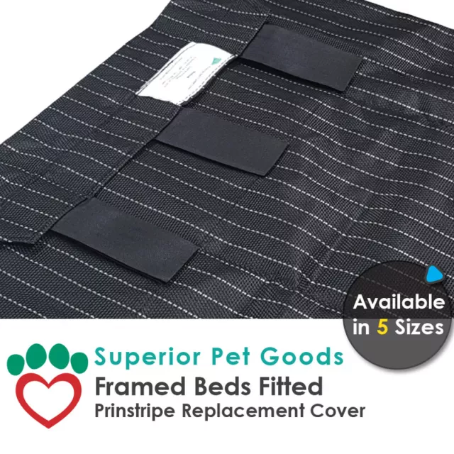 Superior Pet Goods Pinstripe Raised Dog Bed Replacement Cover - XS,S,M,L,XL 2