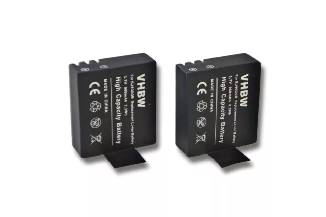 2x BATTERIE 900mAh pour Neewer SJ4000, Puluz SJ6000