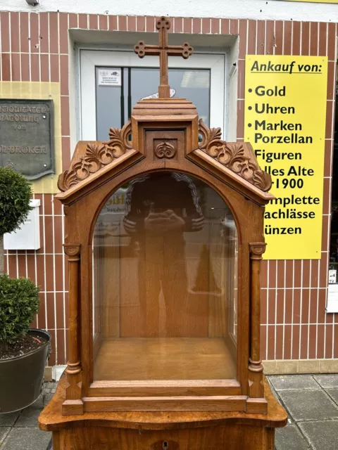 Glasschrein Altar Tabernakel Hausaltar Klosterarbeit Holzschrein Eiche Schrein 2