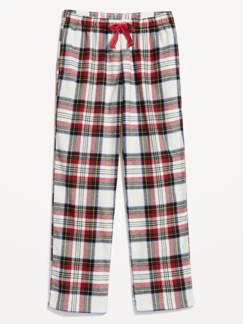 Old Navy Women’s Mid-Rise Flannel Pajama Pants White Tartan Size 2X (Plus)