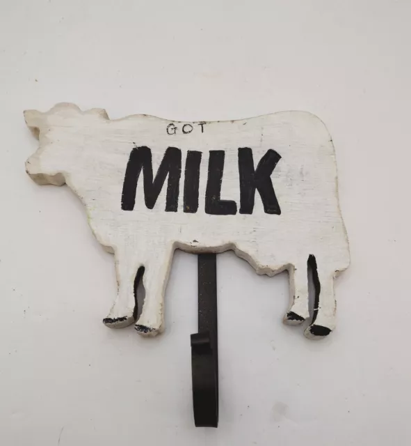 Handmade wooden Cow Coat Towel Hook Cute Country Farmhouse Hand Painted , 😎