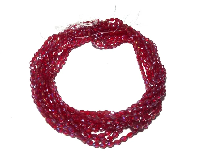 5 Strand Mystic Rubylite Quartz Barrel Faceted 4x6mm Hydro Loose Beads 13"inch