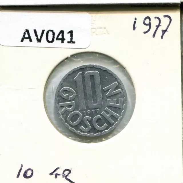 10 GROSCHEN 1977 AUSTRIA Coin #AV041C