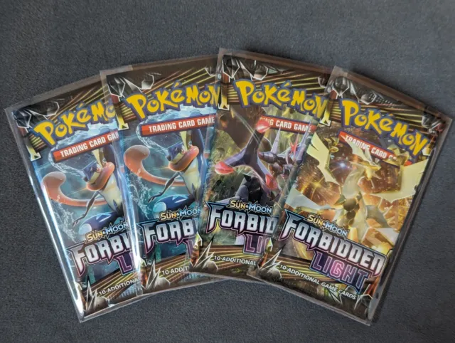 POKEMON TCG | SUN & MOON FORBIDDEN LIGHT | BOOSTER PACK x4 | NEW & SEALED 2018