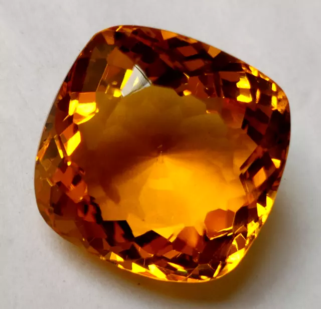 17 Ct Brazilian GIE Certified Natural Shiny Citrine Cushion Cut Loose Gemstone