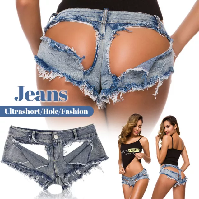 Sexy Women Mini Hot Pants Jeans Micro Shorts Denim Low Waist Shorts  Clubwear