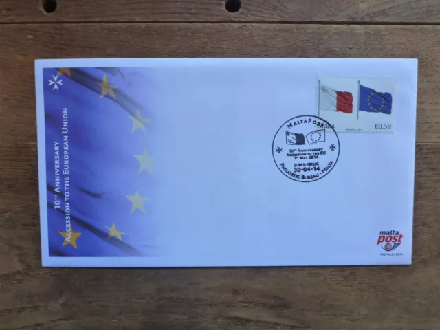 2014 MALTA 70th ANNIV E.U. FDC FIRST DAY COVER