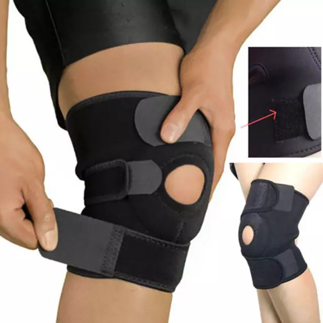 Knee Brace Support Sleeve Adjustable Open Patella Stabilizer Protector Wrap^