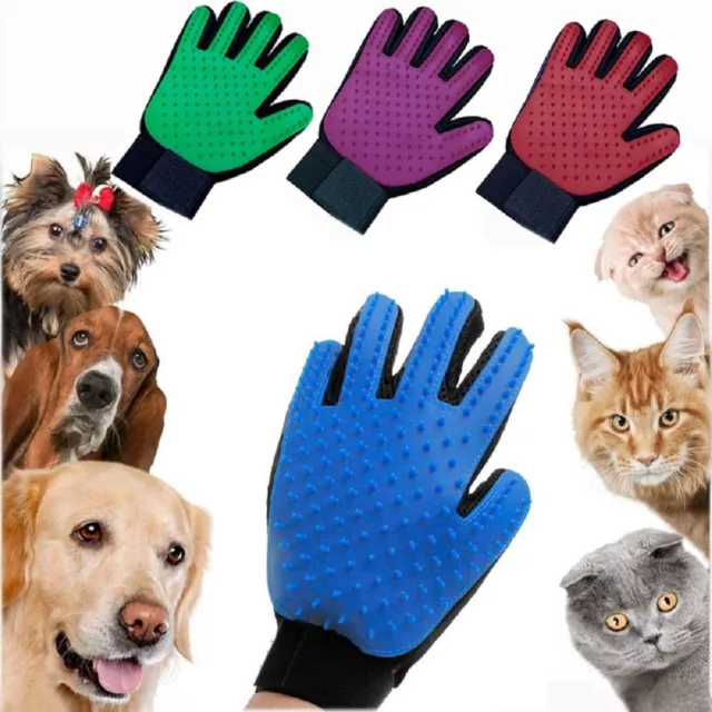 Silicone Dog Pet Grooming Glove Cat Brush Comb Deshedding Hair Gloves Dogs Bath