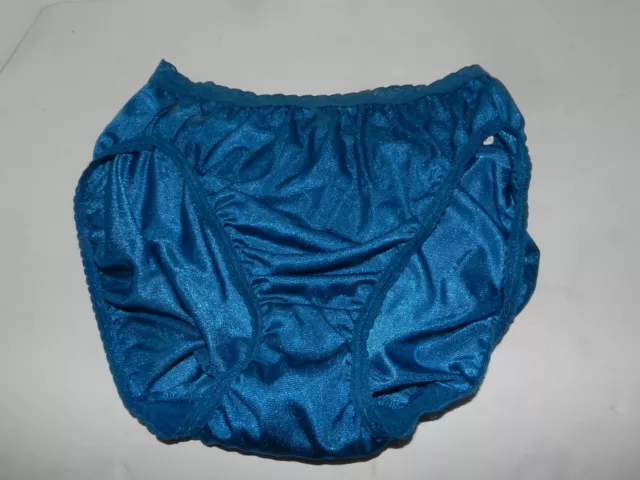 Vtg Sheer Panties Shiny Silky Nylon Gusset w Lace 7L Sissy Sexy Granny Panty y2k