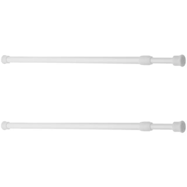 2 Pcs Blanche Plastique Tige Télescopique Tringle À Rideau Porte