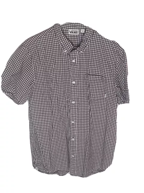 Van's Off the Wall Mens Button up Short Sleeve Shirt Plaid, L, (03)