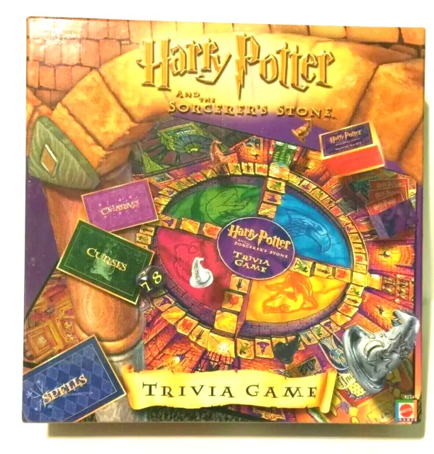 Harry Potter and the Sorcerers Stone Trivia Board Game Mattel 2000 Complete EUC