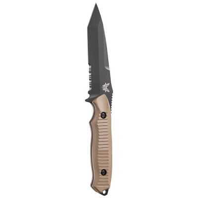 Benchmade 141SBKSN Nimravus Tanto 4.50" Serrated Fixed Black Blade Knife