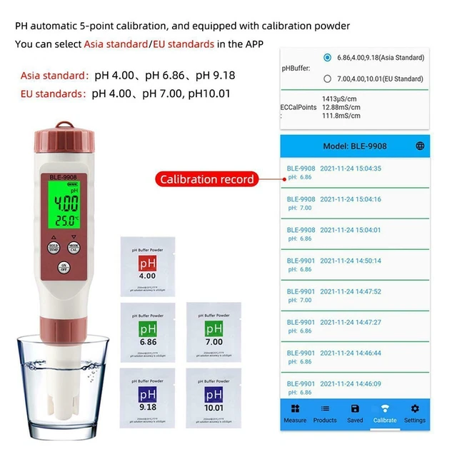 Compact PHECTEMP Meter for Water Quality Measurement Portable and Lightweight
