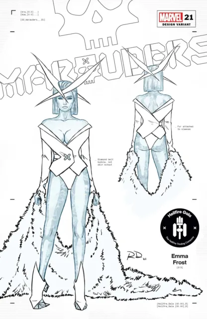 Marauders #21 1:50 Dauterman Emma Frost Design Variant Gala Marvel Comics 060221