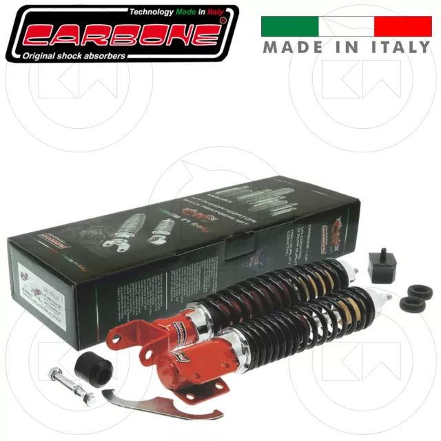 Kit Ammortizzatori Carbone Vespa Px Arcobaleno Anteriore Posteriore Nero/Rosso