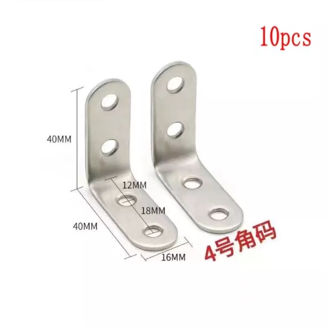 10pcs L-shaped stainless steel right angle bracket joint support corner support