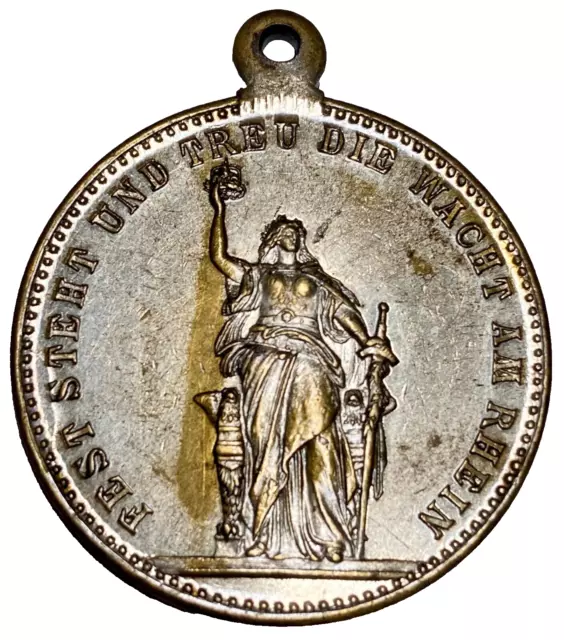 1896 Germany 25th Anniversary of the Franco-P rusian War silver coloured medal