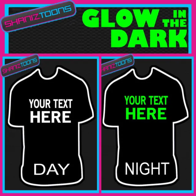 Personalised Glow In The Dark Tshirt Christmas Gift Holiday Own Design