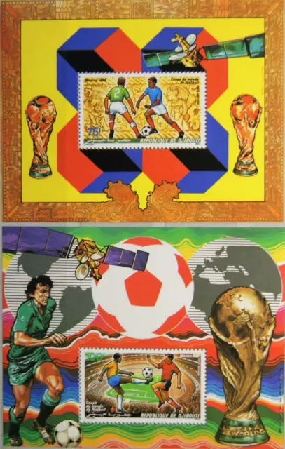 DJIBOUTI DSCHIBUTI 1986 Block 122-23 Soccer World Cup Mexico Fußball WM MNH