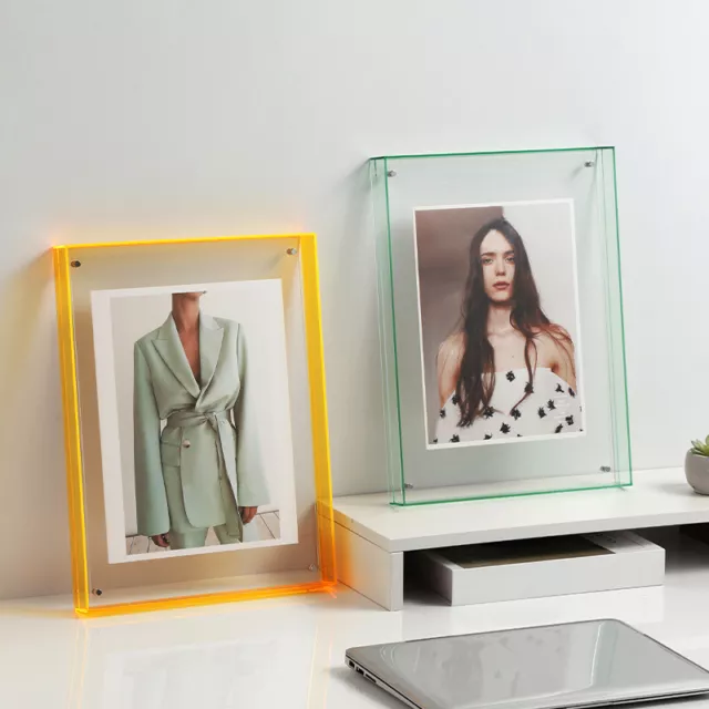 Acrylic Photo Frame Colorful Picture Frame Without Photos Transparent 9Colors