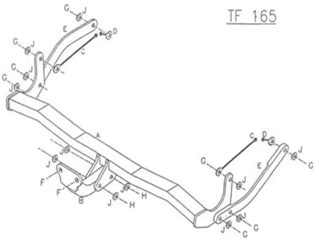 Towtrust Fixed Flange Automotive Steel Towbar For Ford Fusion 2002 To 2012