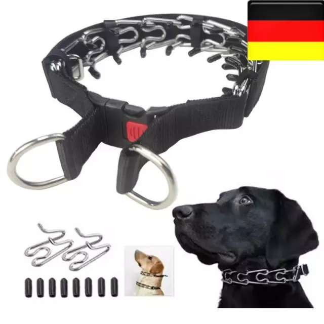 Hundehalsband Verstellbarer Training Zacken-Pinch-Kette -Nylon Mit Stahl 2