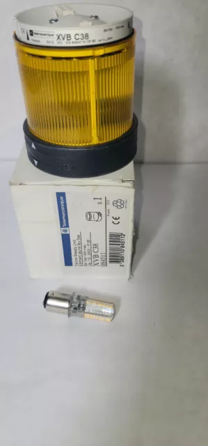 Schneider Telemecanique XVBC38 YELOW Stack Light Assembly W/ LED Bulb ,