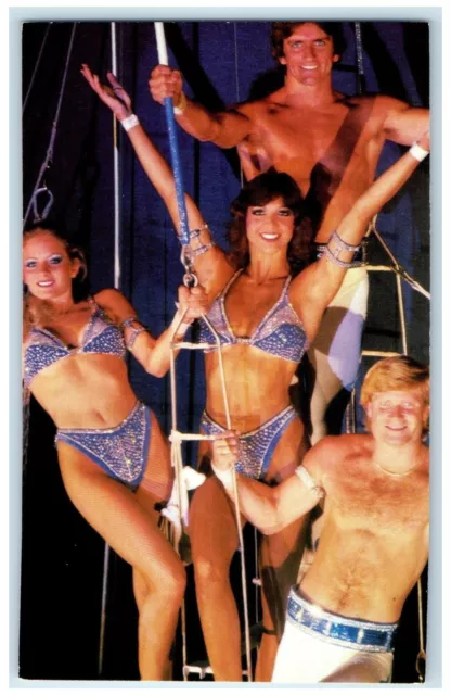 c1950's Circus Worlds Famous Flying Robins Trapeze Orlando Florida FL Postcard
