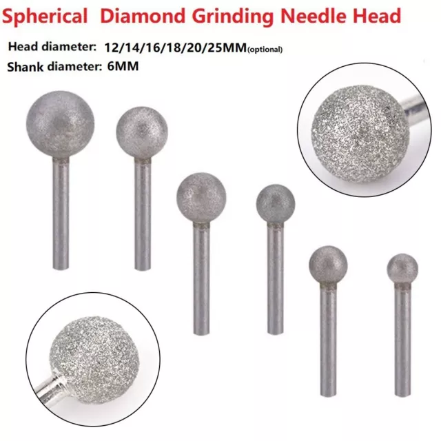 Useful Grinding Needle Head Spherical 6mm Shank Silver 1 Pcs Accessories