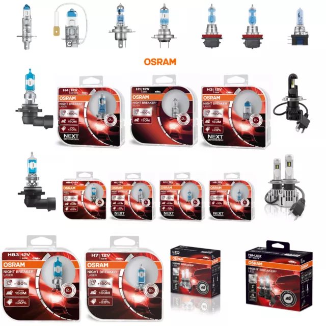 OSRAM NIGHT BREAKER 200 Laser Silver LED H1 H3 H4 H7 H8 H11 HB3 HB4 ...