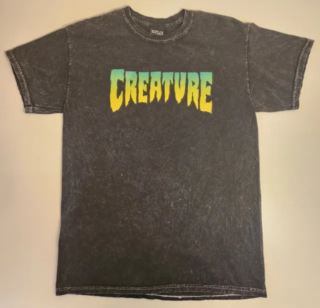 Creature Skateboard Shirt Men's Medium T Charcoal Short Sleeve Preowned Shirt