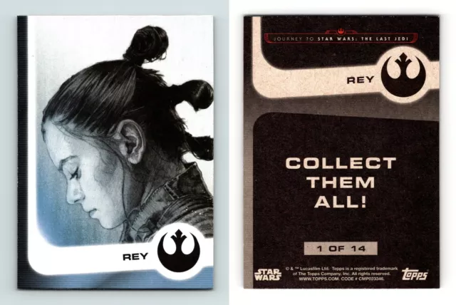 Rey #1 Reise zu Star Wars Die letzten Jedi 2017 illustrierte Charakterkarte