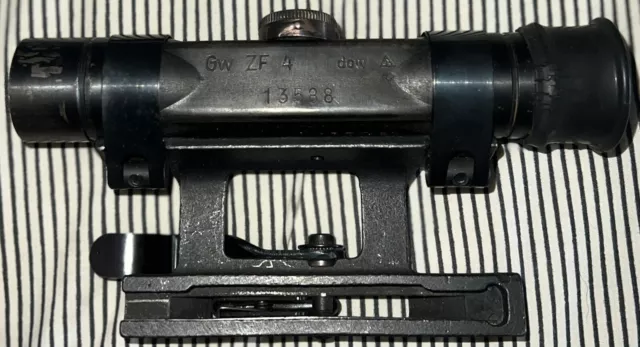 WW2 Original German dow ZF4 Sniper Scope with post-war “359” mount (Please Read) WW2 Original German dow ZF4 Sniper Scope with post-war “359” mount (Please Read)