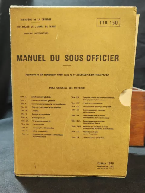 Manuel du sous officier TTA 150 19 tomes topographie, armement, transmissions W1